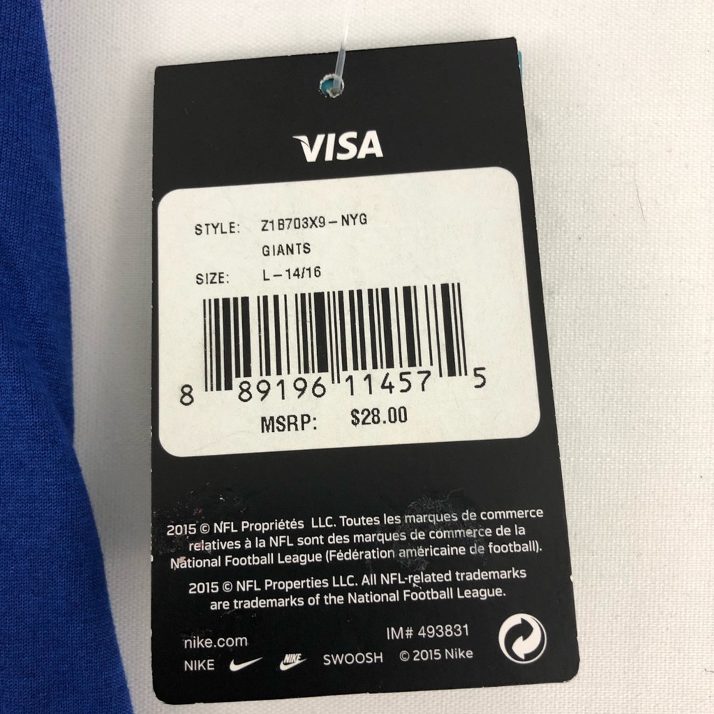 Nike New York Giants Football Dri-Fit T Shirt - Picture 7 of 8